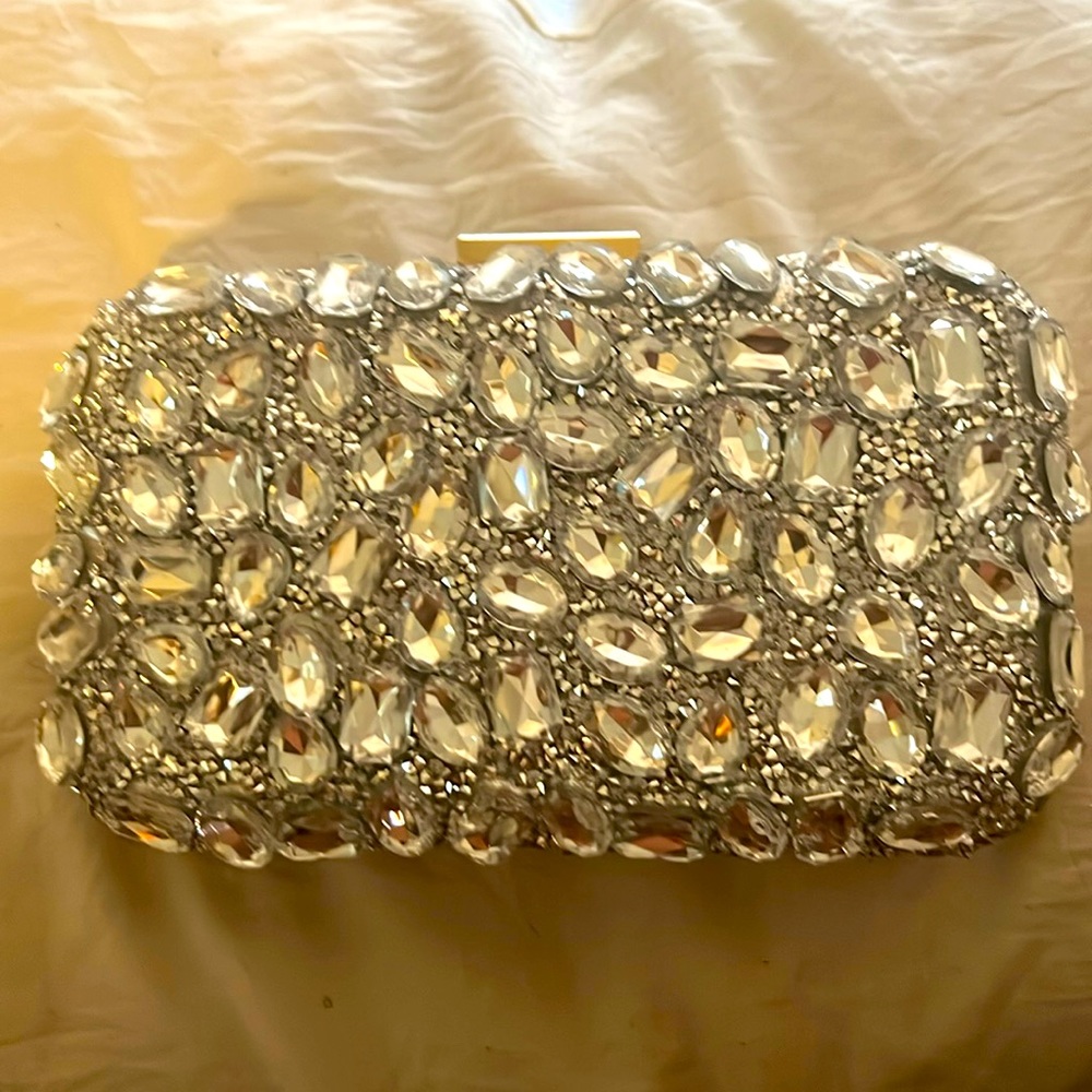 Silver Stone/ Crystal Clutch